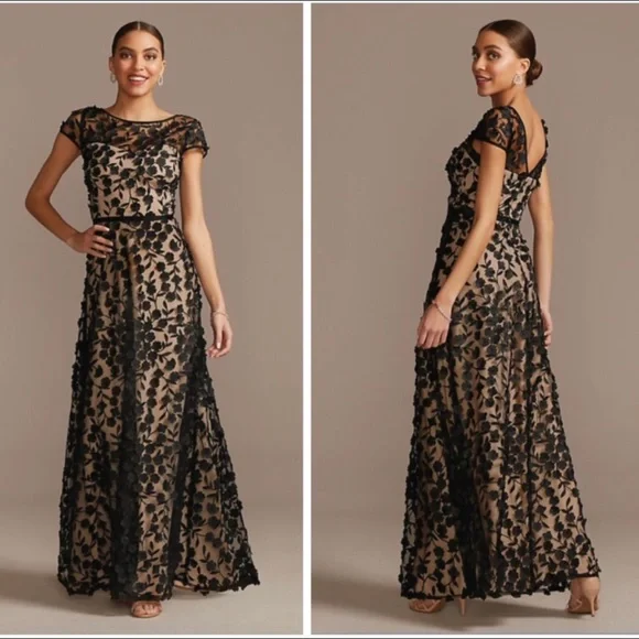 Xscape | Dresses | Nwt Xscape 3d Embroidered Floral Gown | Poshmark